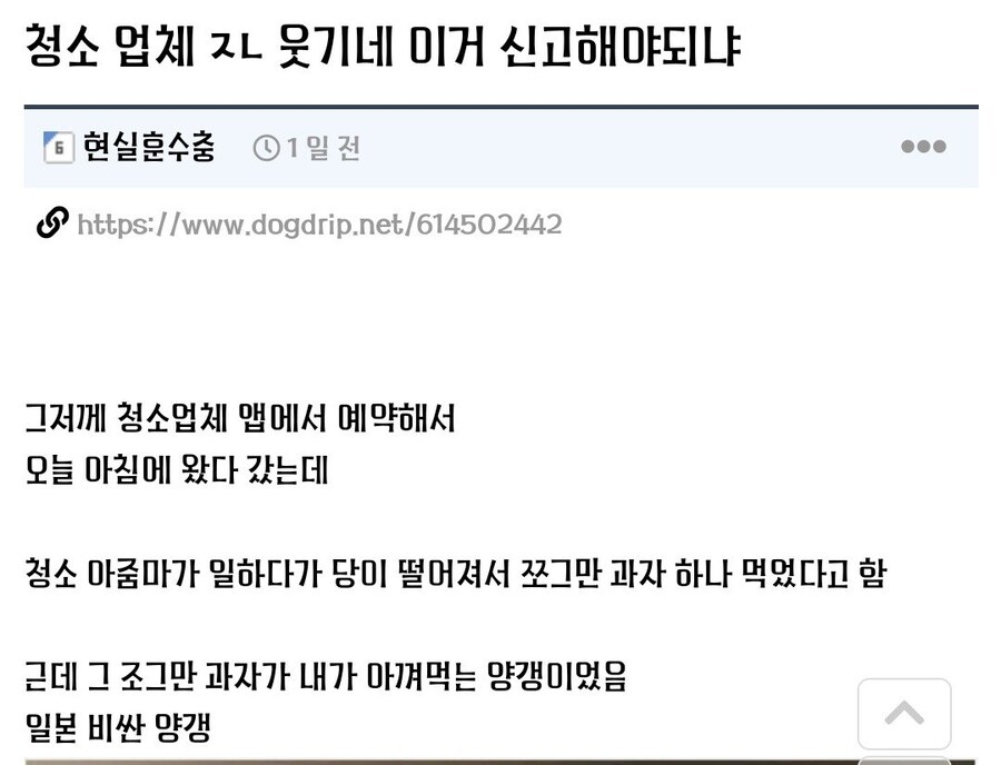 비싼 양갱을 마음대로 먹은 청소업체 아줌마_1.jpg