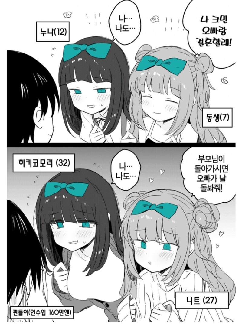 크면 결혼하고싶다고 말하는 누나랑 여동생.manhwa_1.jpg