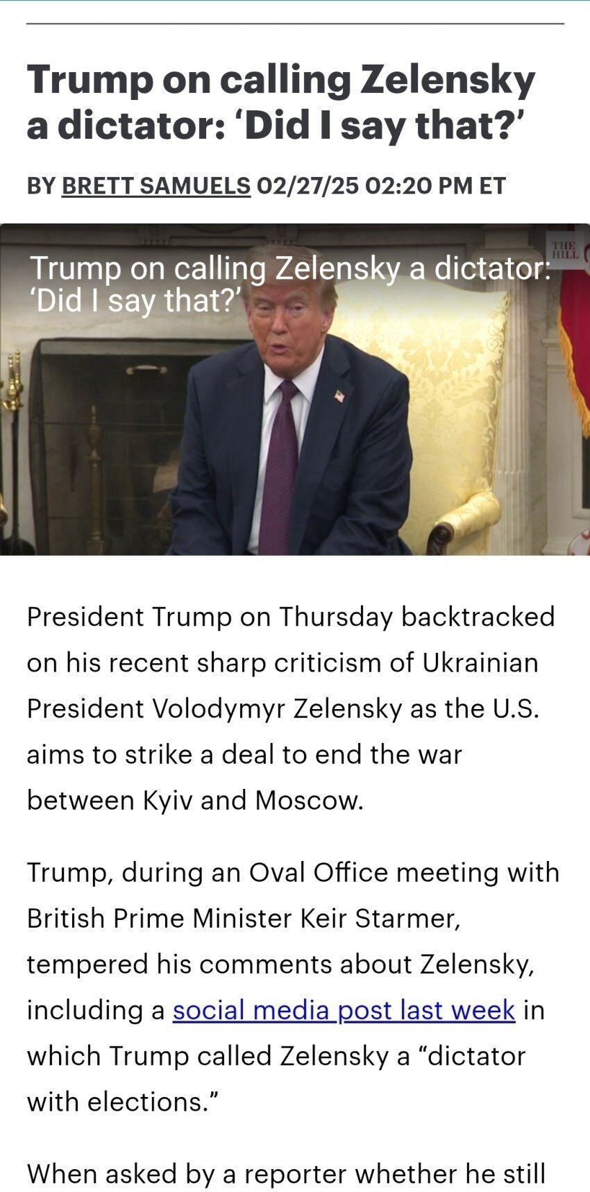 트럼프 "나는 젤렌스키 독재자라고 안했다"_1.jpg