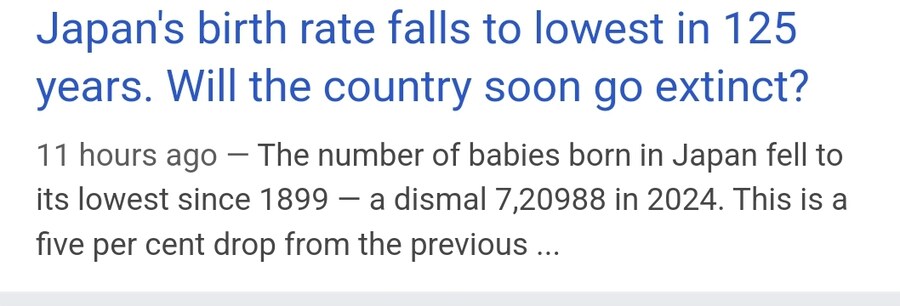 일본 " 출생아 숫자 1899년 이래 최악 "_1.jpg