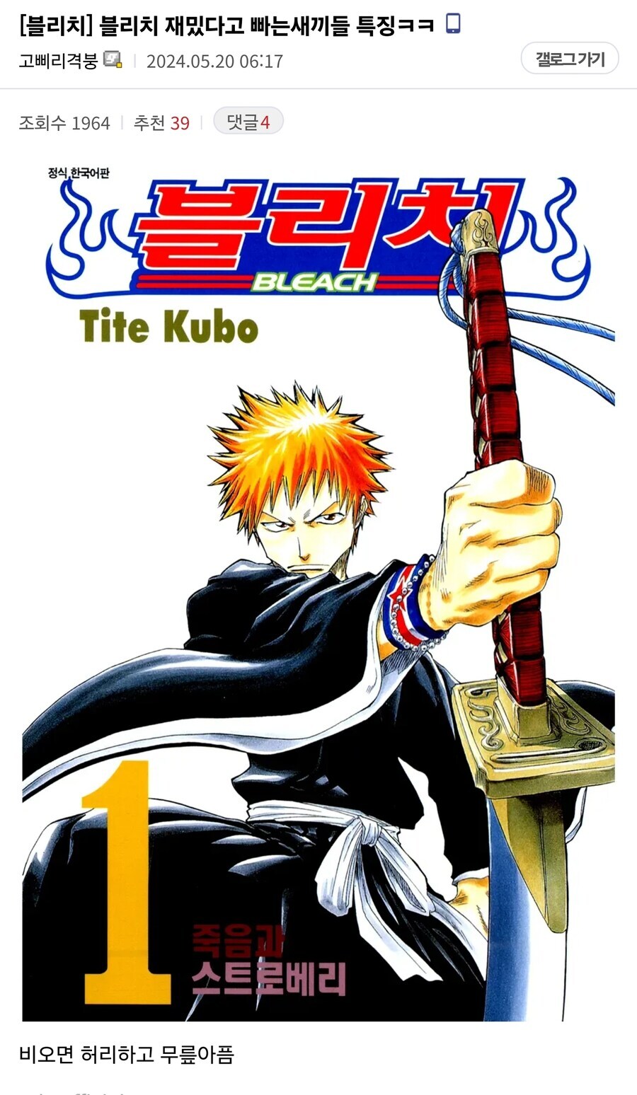 블리치 재밌다고 빠는새끼들 특징ㅋㅋ&nbsp;_1.jpg