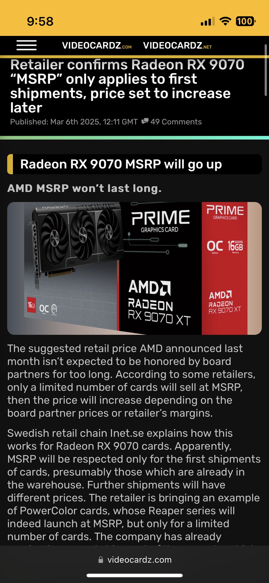루머) RX9070 초기물량 이후 MSRP 상승_1.png