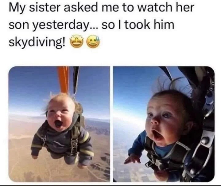 누나가 조카를 돌봐달래서 스카이다이빙에 데리고 가봤다_1.jpg