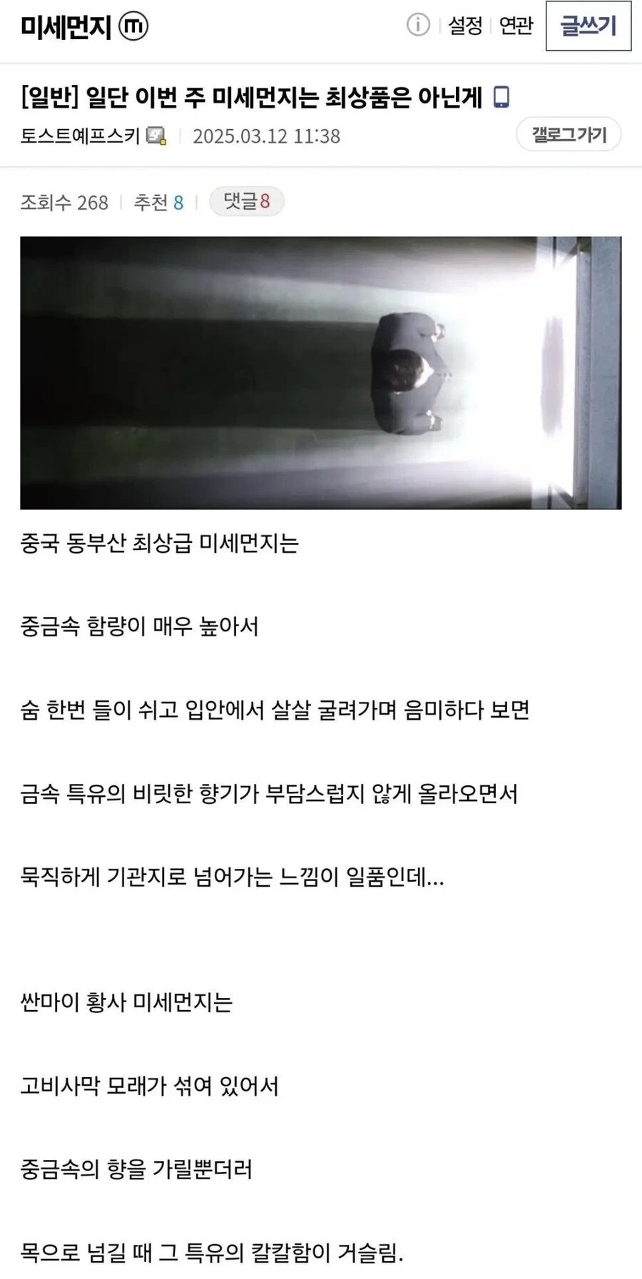 드디어 미쳐버린 미세먼지 갤러리 ㄷㄷㄷㄷ.jpg_1.jpg