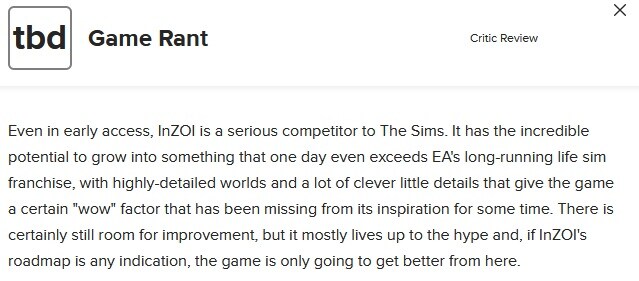 인조이(inZOI) - 메타크리틱 등재 얼리 액세스 리뷰 & 소감_2.jpg