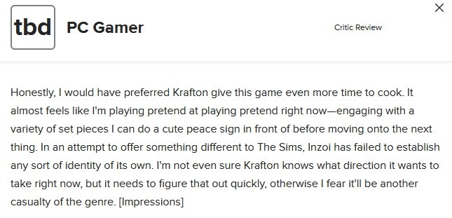 인조이(inZOI) - 메타크리틱 등재 얼리 액세스 리뷰 & 소감_6.jpg