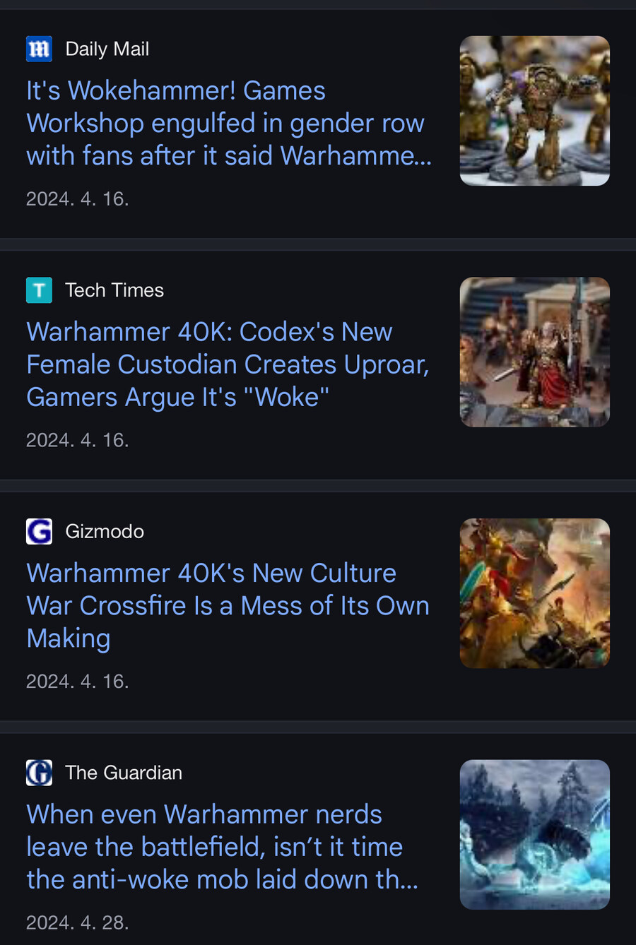 워햄40k 여성 커스토디안이 욕먹은 진짜 이유