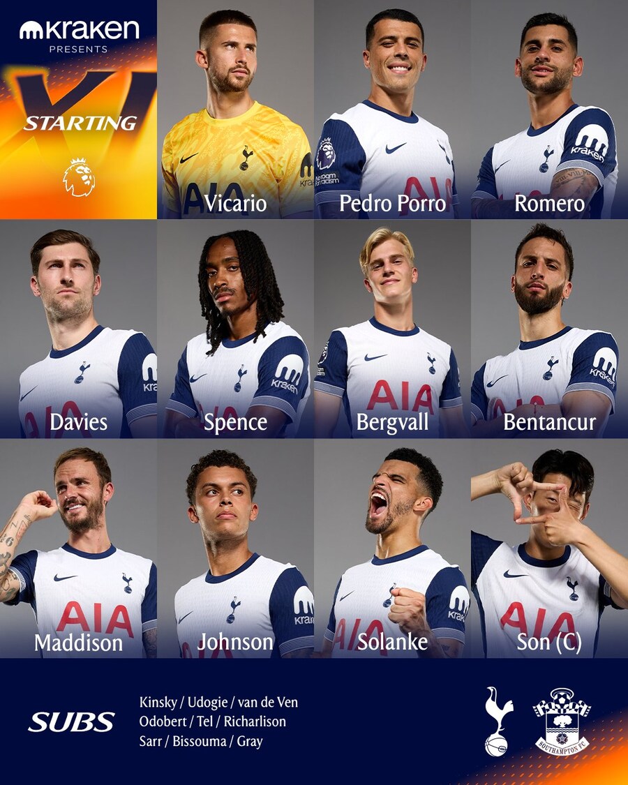 [EPL] 캡틴 손흥민 출격! 토트넘, 사우샘프턴전 선발 명단 공개_1.jpg