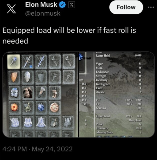 일론 머스크) 다시 봐도 ㅄ 같은 엘든 링 빌드_1.jpg