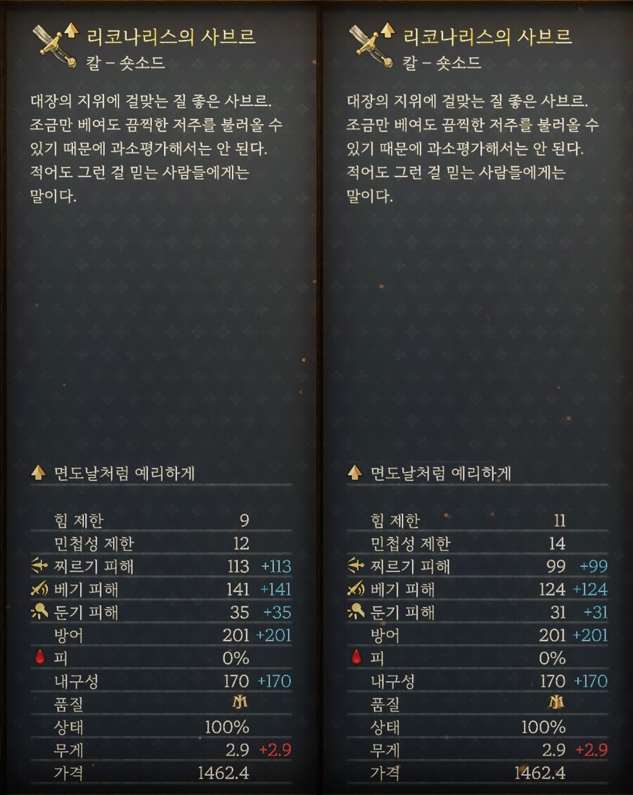 킹덤컴2) 패치 1.3 전/후 주요 검/롱소드 수치 비교_1.png