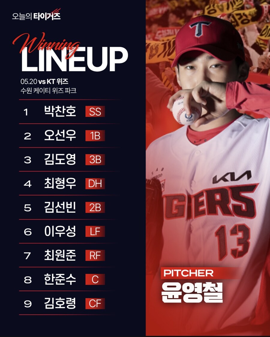5월 20일 화 기아 vs KT 기아 라인업_1.jpg