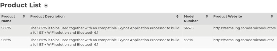 삼성, Exynos S6575 신형 블루투스 6.1+Wi-Fi 7 통합칩셋 인증_2.jpg