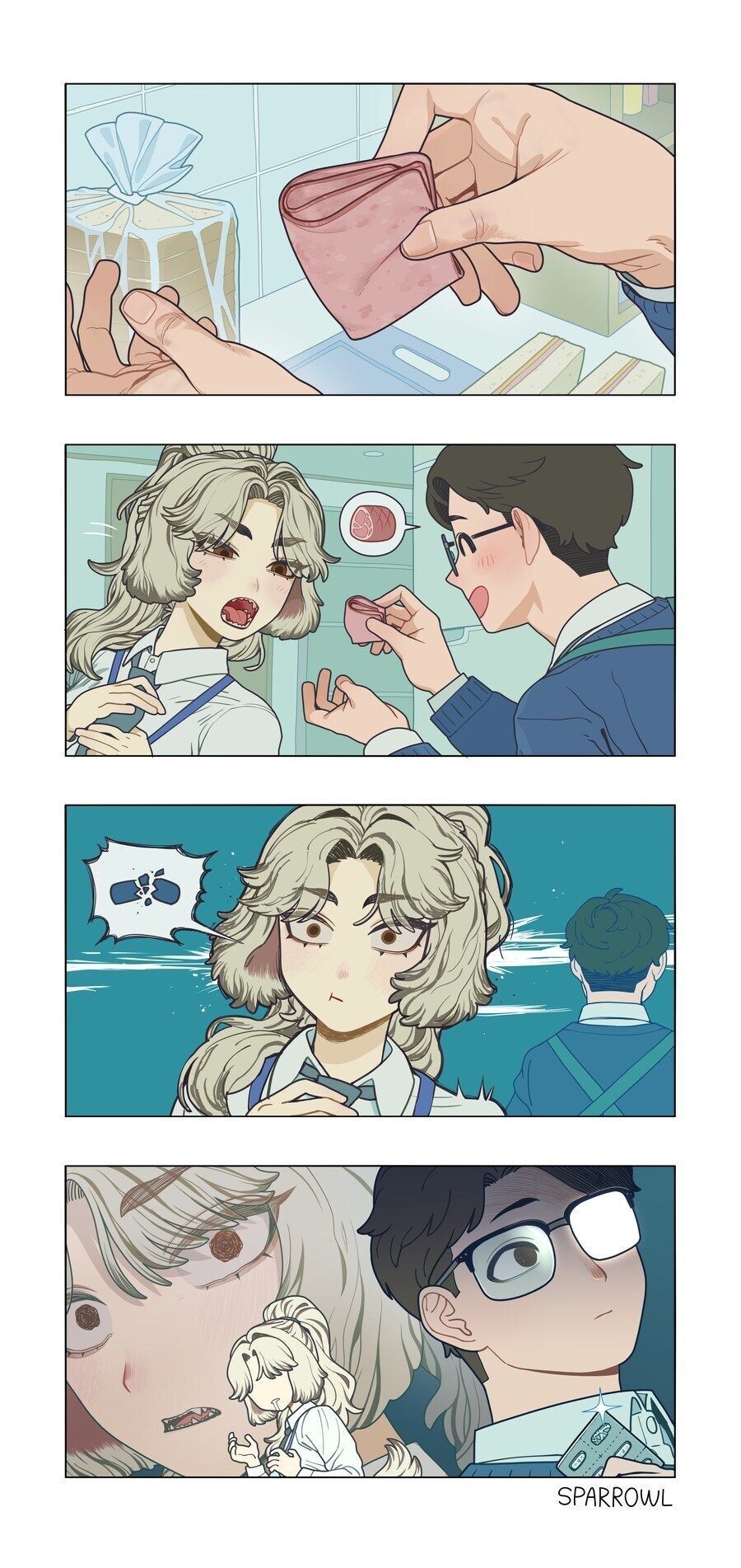 개 수인 아내에게 햄 먹여주는 남편_1.jpg
