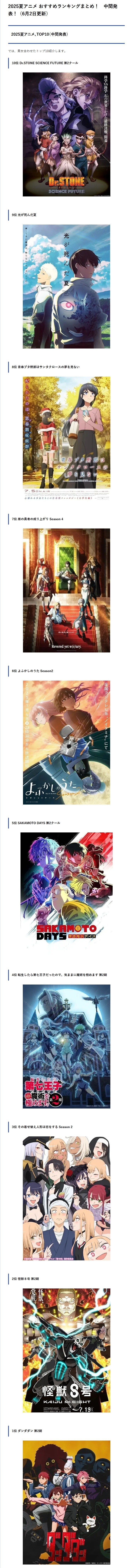 애니메이트 타임즈 조사 2025년 3분기 애니메이션 추천 순위 중간 발표_1.jpg