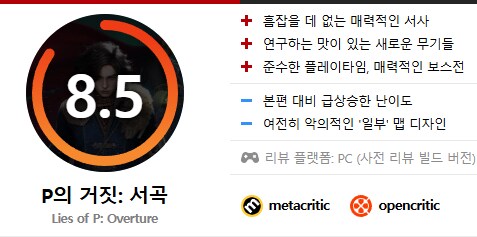 P의 거짓: 서곡 인벤 리뷰_1.png