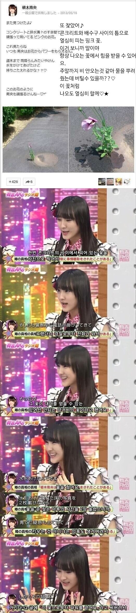 "양귀비로 파워를 얻는다" 는 글을 올렸다가 걸린 일본 여자 연예인.jpg_1.jpg