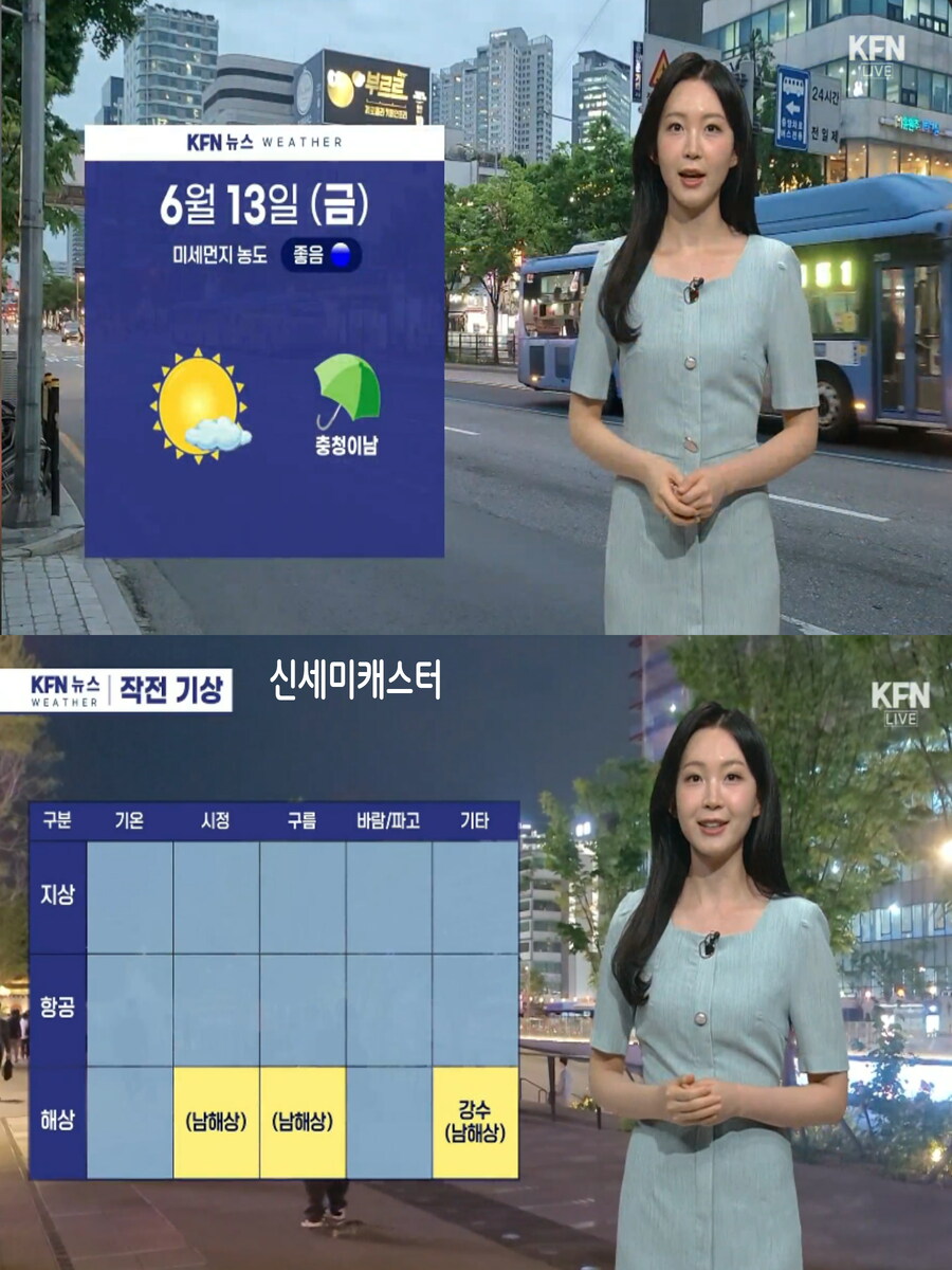 내일, 충청 및 남부 비(갈수록 후텁지근, 미세먼지 좋음)_1.jpg
