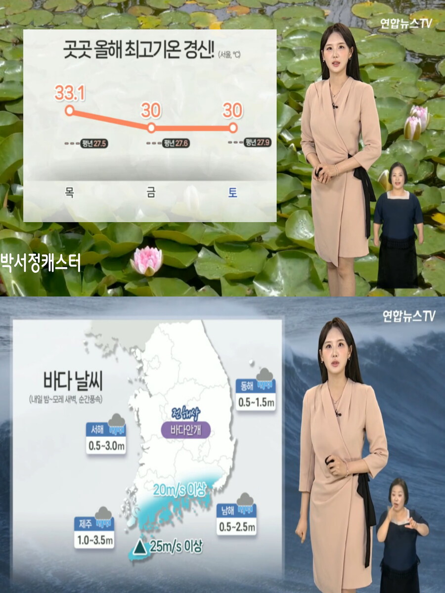 내일, 충청 및 남부 비(갈수록 후텁지근, 미세먼지 좋음)_8.jpg