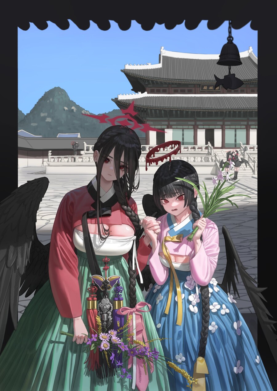 블루아카) 센세가 살던 세상에 관광 온 하스미와 츠루기_1.jpg