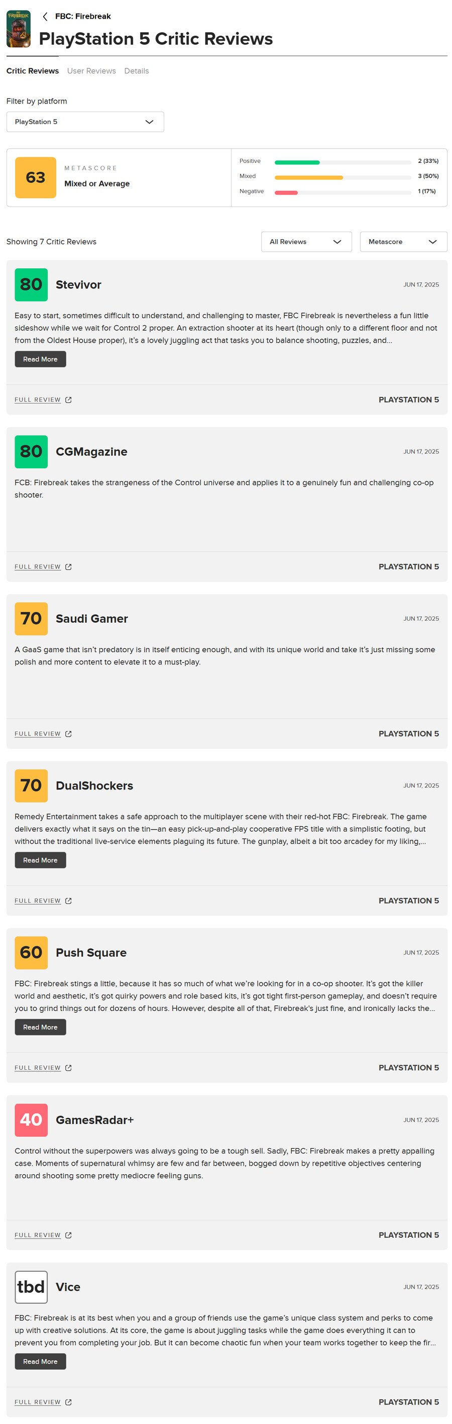 레메디 3인 코옵 FPS 'FBC: 파이어브레이크' 메타크리틱/오픈크리틱 등재_1.png