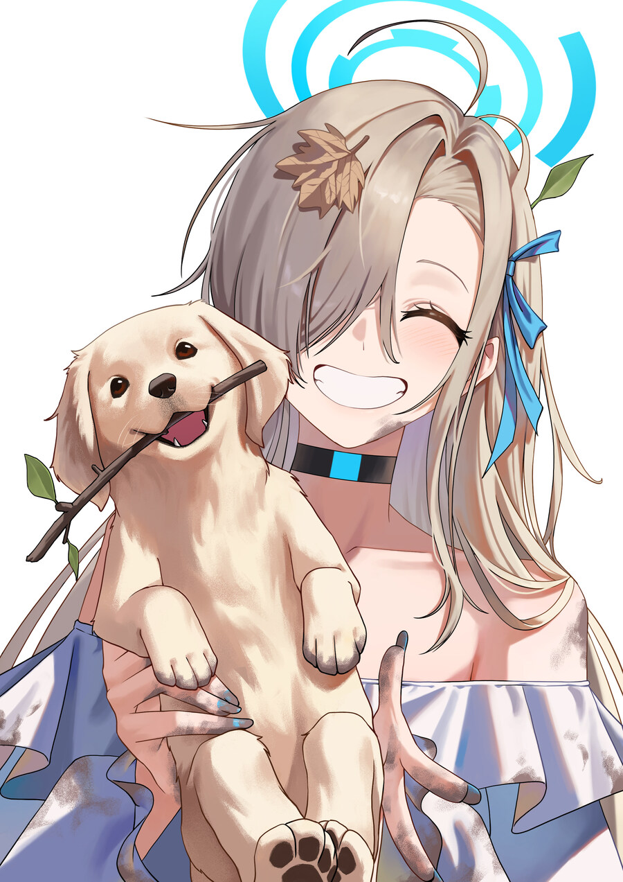 블루아카)강아지랑 노는 학생들 모음_12.jpg