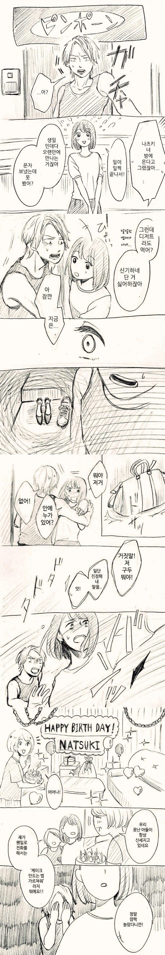 여친이 급방문해서 당황한 남자.manga_1.jpg