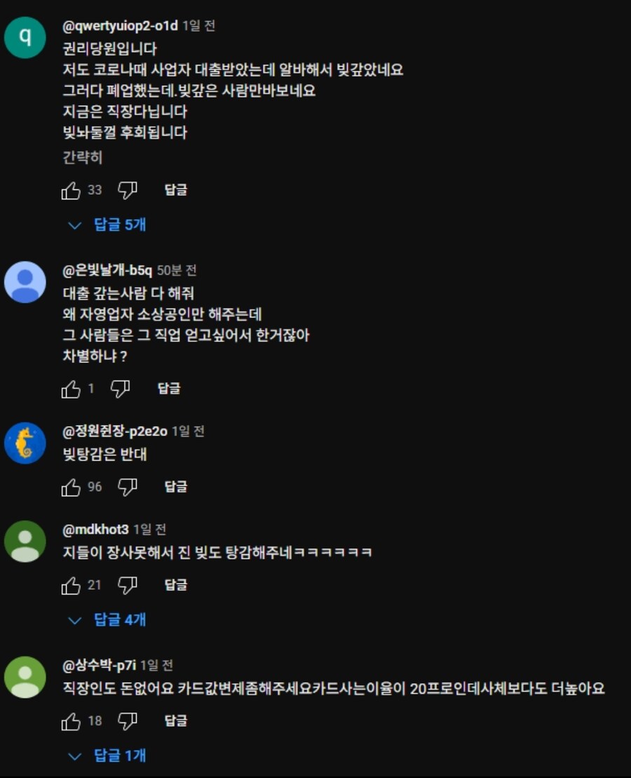 빚 탕감에 분노한 댓글들_2.jpg