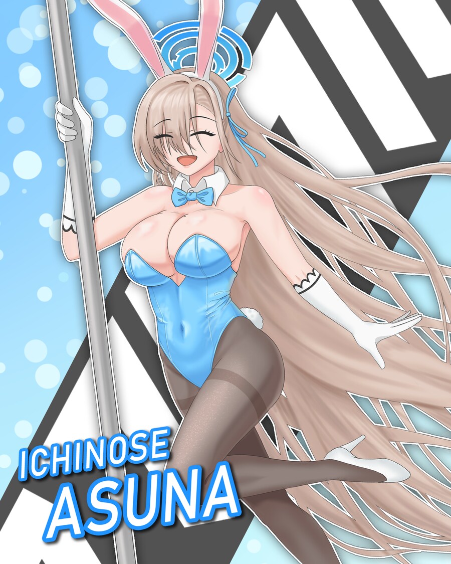 블루아카) 바니걸입고 봉춤추는 토끼토키 그렸음_2.png