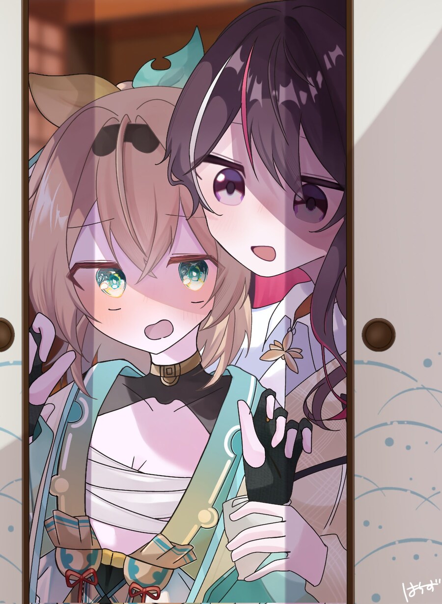 버튜버) 방에서 나가려다가 아즈키에게 붙잡힌 고자루_1.jpg