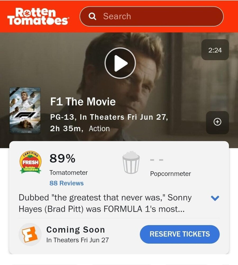 'F1 더 무비' 로튼 후레쉬-89%,88리뷰_2.png
