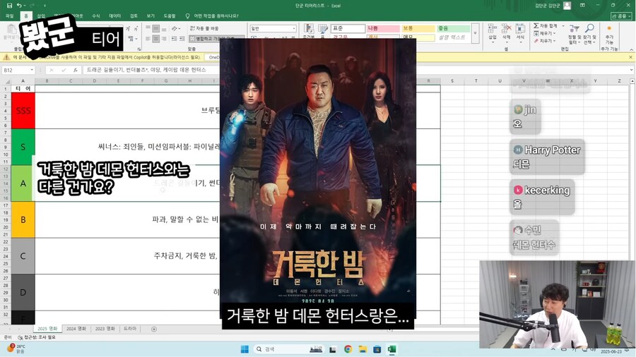 데몬 헌터스에 C 등급 준 유튜버 근황_4.png