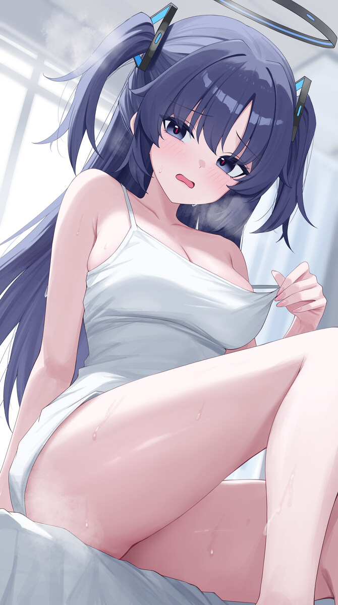 블루아카) 더워서 민소매 초미니원피스만 입은 정실_3.jpg