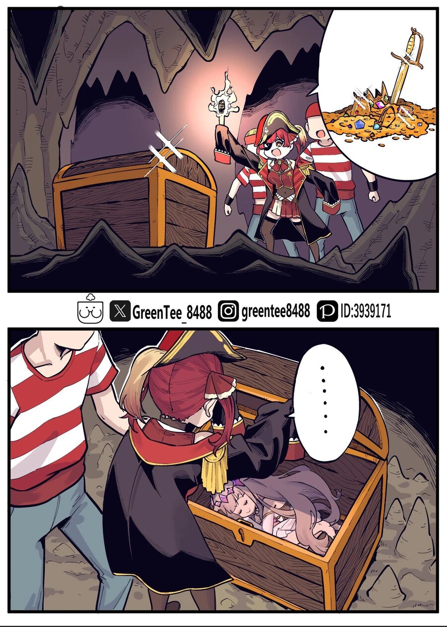 버튜버) 모험끝에 보물상자에서 보석을 발견한 마린 선장_1.jpg