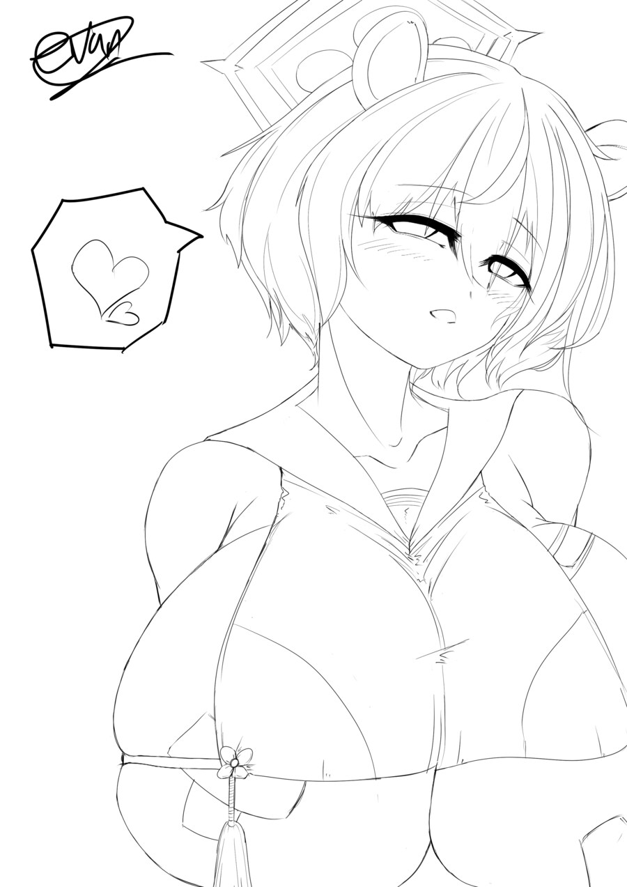 블루아카) 예전에 그린 츠바키 짤을 색칠해보려고 합니다_1.png