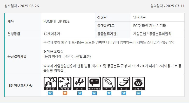 펌프 잇 업 라이즈 등 심의 통과 목록_1.png