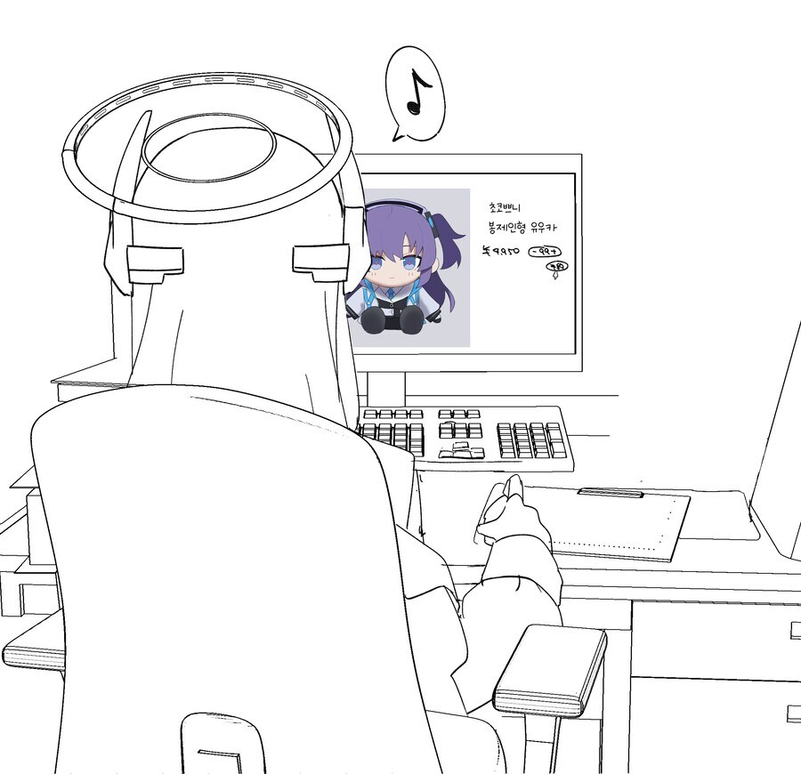 [블루아카] 자기 인형에게 질투하는 유우카_3.jpg
