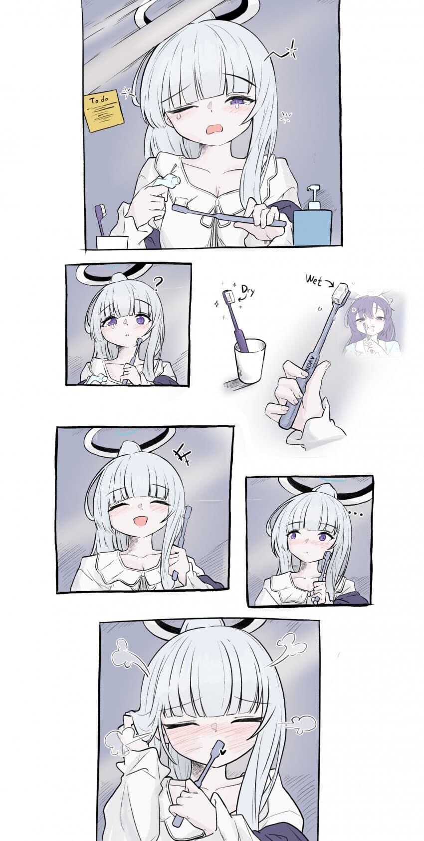 블루아카) 실수로 노아 칫솔을 써버린 유우카_2.jpg
