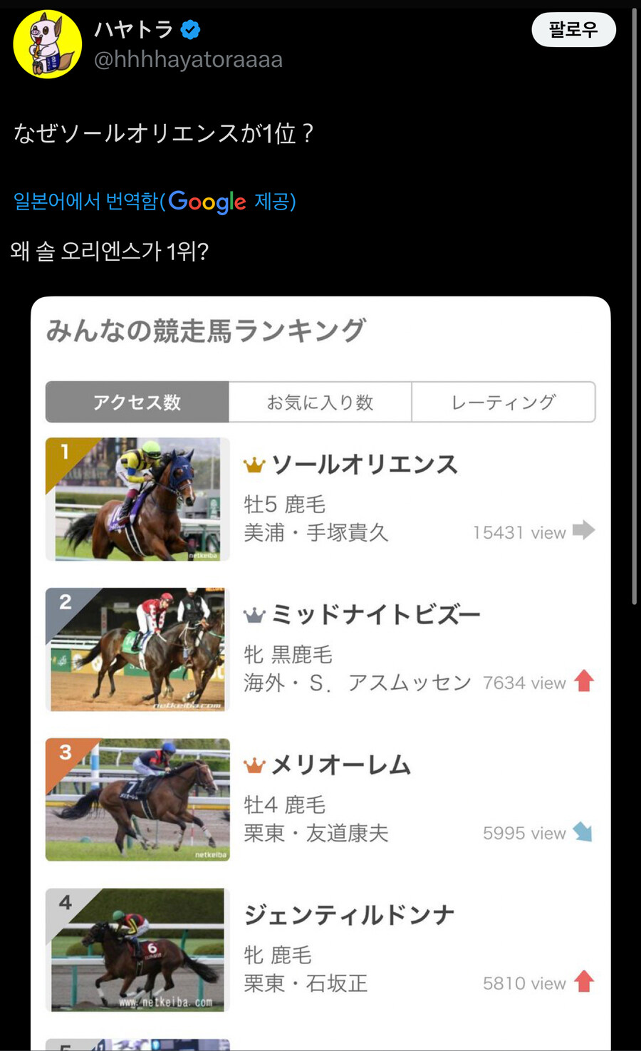 경마) / 말딸) 내 애마가 즈큥바큥 주목 받고 있음_2.jpg