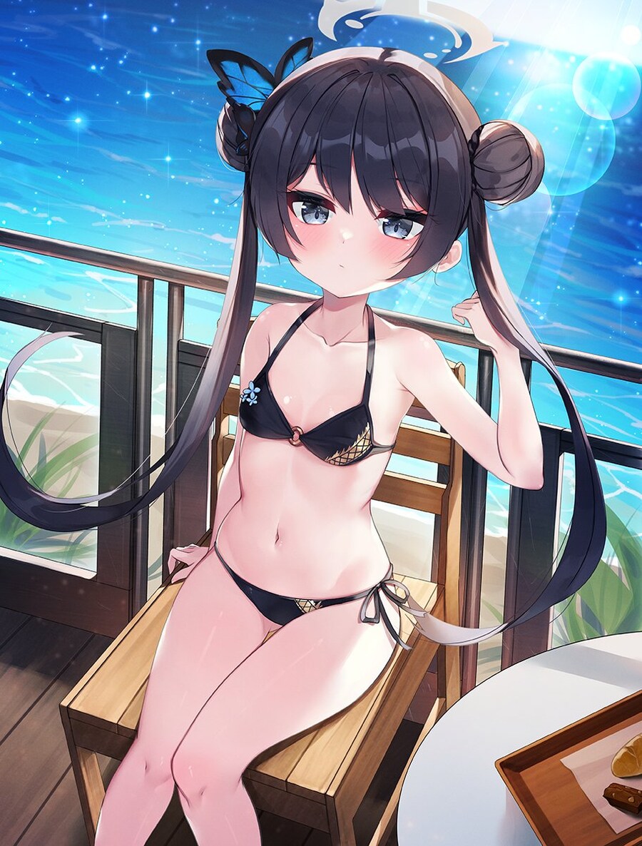블루아카) 수영복 키사키 실장까지 숨참는다..!_1.jpg