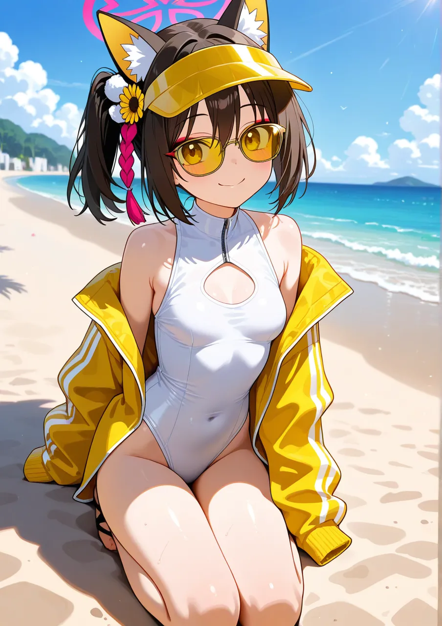 블루아카,ai) 요새 핫한 여우 수영복_1.webp