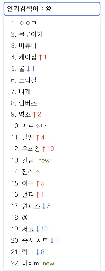 ㅇㅇㄱ이 인기검색어 1위에서 계속 안내려가는게 웃기네 ㅋㅋ_1.png