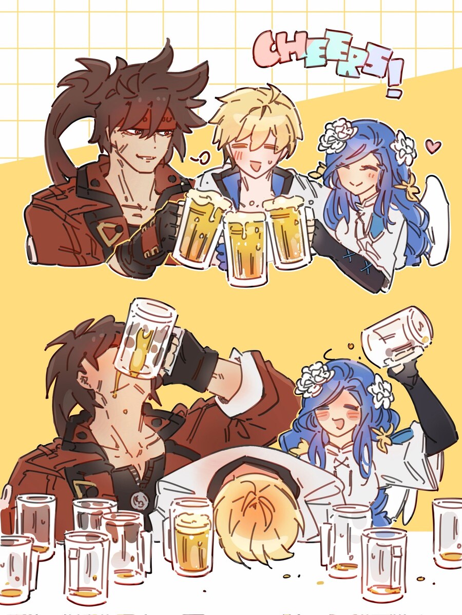 길티기어)셋이서 맥주 마시네_1.jpg