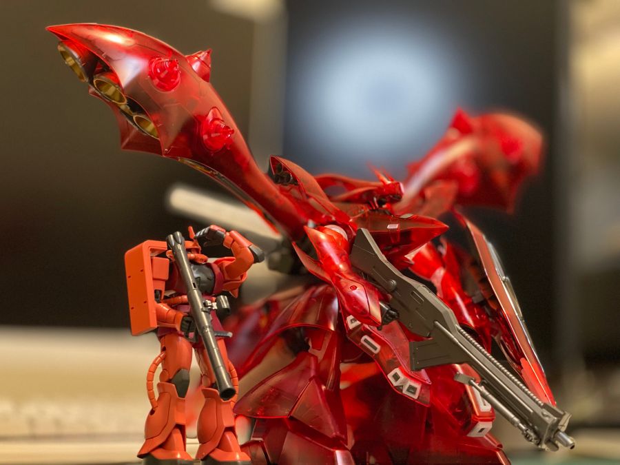 HGUC 1/144 나이팅게일 클리어 컬러 전시 & 가조립 사진_17.jpg