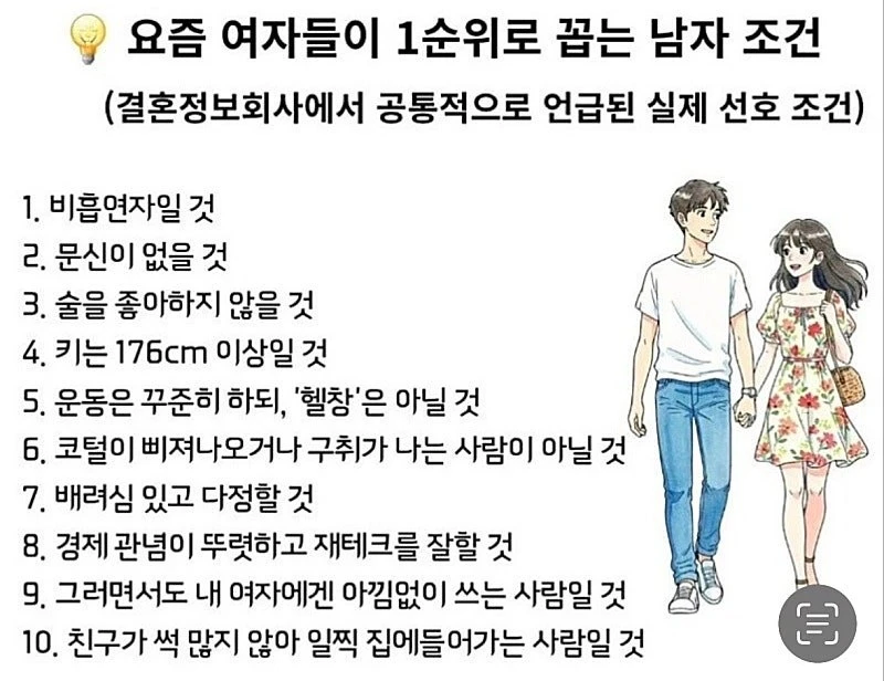 결혼정보회사에서 말하는 요즘 여성들이 1순위로 꼽는 남성 조건._1.webp