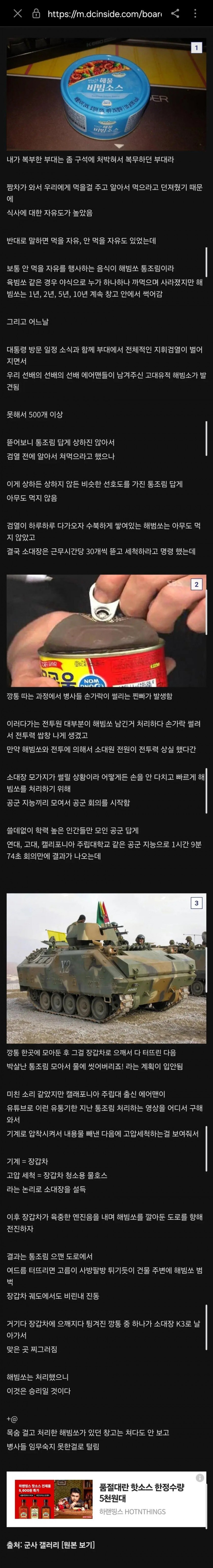 장갑차까지 동원된 해빔소 박멸 결과_1.jpg