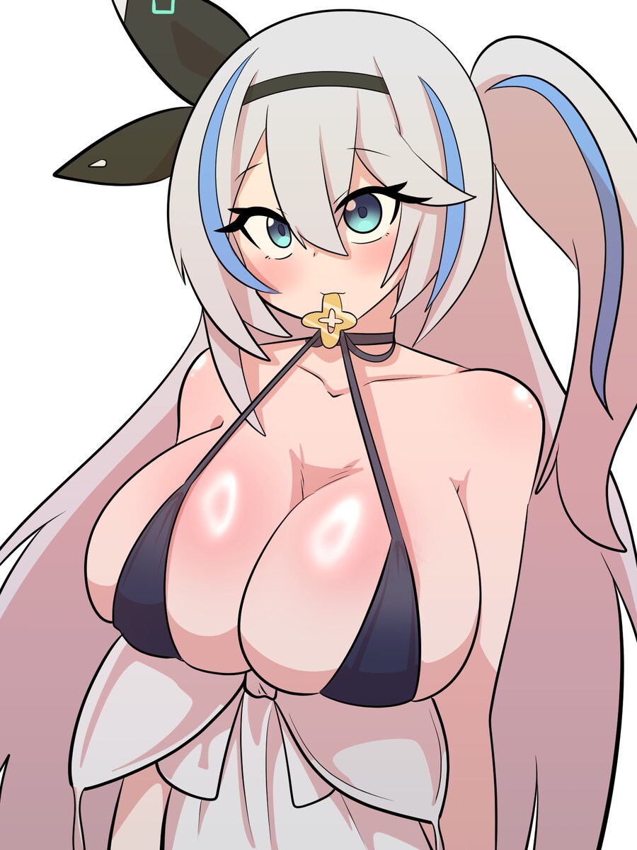 미루 이모가 수영복 끈 입에 물고 있는 짤!_1.png