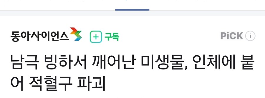 남극 빙하서 깨어난 미생물, 인체에 붙어 적혈구 파괴_1.jpg