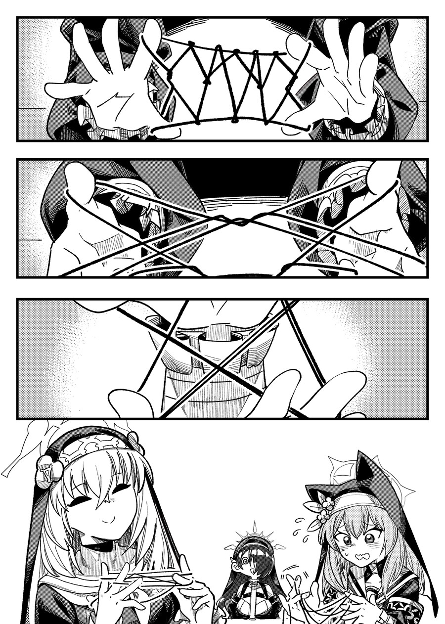 실뜨기를 하는 사쿠라코와 마리.manhwa_1.png