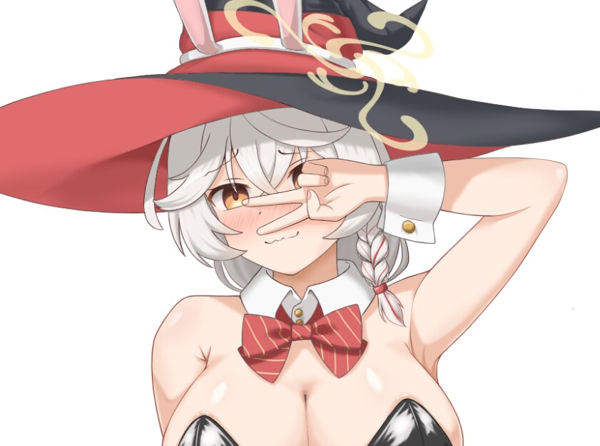 블루아카) 뎃생 모델을 해주는 바니마녀 에리 그림.GRIM