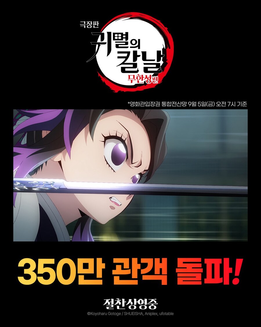 극장판 귀멸의 칼날: 무한성편 350만 관객 돌파_1.jpg